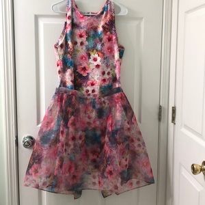 Floral Dress with Tulle Skirt